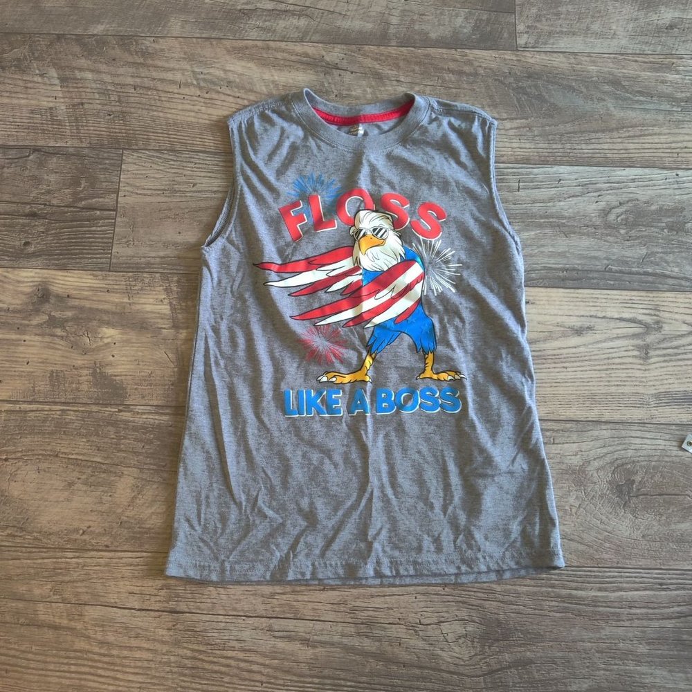 Boys 4th of July Floss Like A Boss tanktop